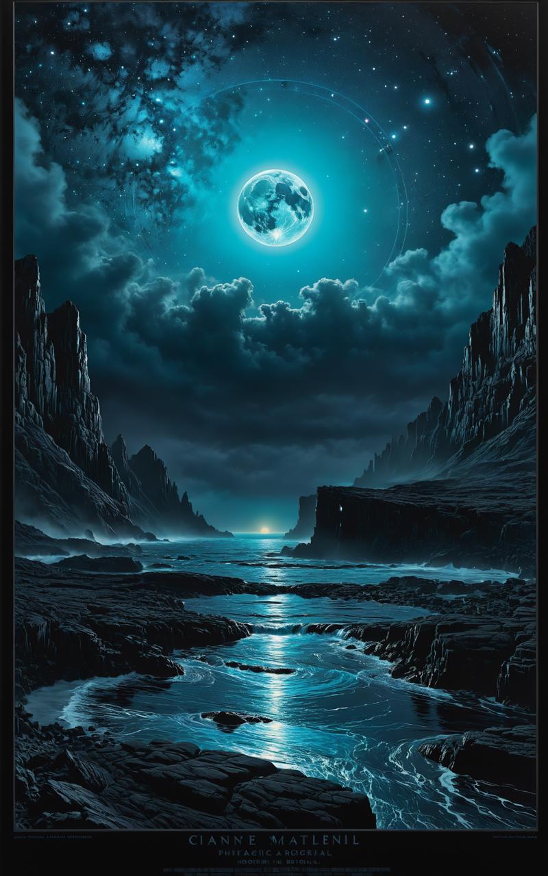 05821-3394773023-The artwork showcases a nocturnal scene with modern poster art, featuring a meticulously crafted lithograph with a smooth coal-l.png